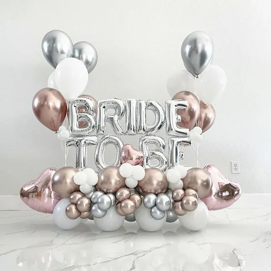 Wedding Decorations Rose Gold Bride To Be Letters Foil Balloons Rings Bride Veil Bridal Shower Bachelorette Party Supplies Globo